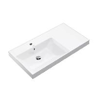 Kerama Marazzi Раковина CUBO левая подвесная\мебельная 90,5*48,5*35см с 1 отв. под смеситель, с переливом, цвет белый глянцевый (Цена по Акции)