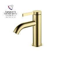 AQG Urban Flow, однорычажный смеситель для раковины без донного клапана, цвет матовое золото (PVD)