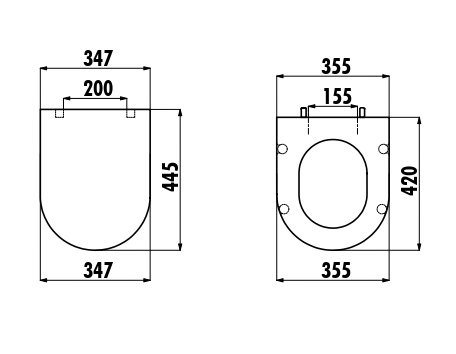 CREAVIT Крышка дюропласт с микролифтом (съемная) LARA ЧЕРНАЯ МАТОВАЯ KC1603.01.1400E 