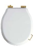 Крышка для напольного унитаза BOHEME (массив), микролифт,белый, фурнитура бронза_Комплект