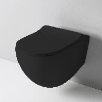 Artceram FILE Унитаз подвесной ТУРБО СМЫВ THE.REEL 37x52 см, цвет черный глянцевый/покрытие Saniglaze