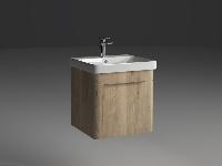 IBX ROUND, тумба под раковину 50 см, 1 ящик с ручкой хром, цвет табачный