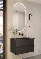 Тумба без раковины Vallessi 80*46cm АНТРАЦИТ мат. 2 полки,