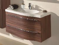 Puris Swing, тумба под раковину 900 мм левая, цвет черный структурный