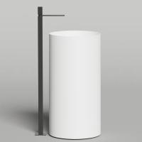 Salini ARMONIA ROUND 01  Раковина напольная  450х450х900мм, слив в пол, без отв. под смес, с декор.накладкой, мат-л: S-Stone, матовый, белый.