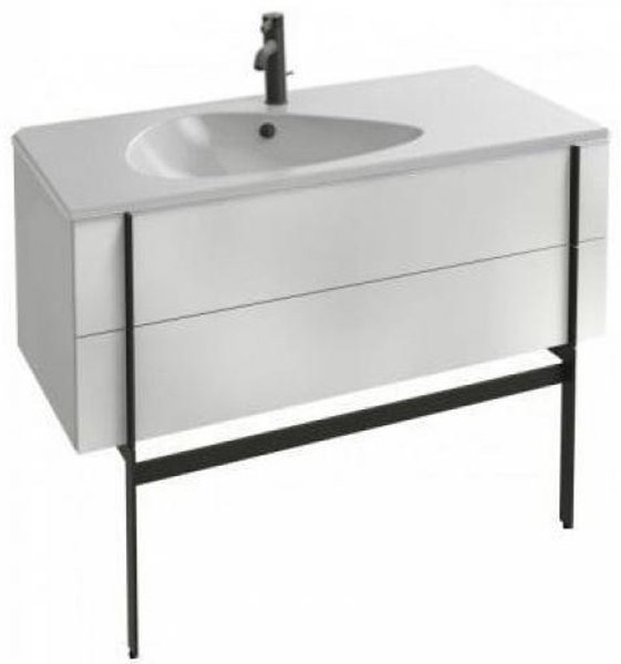 EB3032-N18 тумба под раковину NOUVELLE VAGUE 2 ящика /100/(глянцевый белый меламин) 