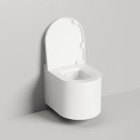 Salini GEMELLI Унитаз подвесной 530х410х420 мм, материал S-Stone матовый, внутри керамика, крышка микролифт, крепеж к инсталл., цвет белый