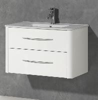 IBX ASUN, тумба под раковину 80 см, 2 ящика с ручками, цвет белый глянцевый лак