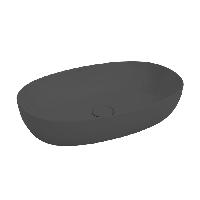 Kerama Marazzi Раковина PLAZA накладная 60*38*13,5см, без отв. под смеситель, без перелива, черная матовая