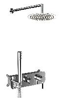 AQG Urban Flow, душевой комплект ER234 на 2-3 потребителя, с настенным кронштейном, цвет хром