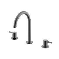 NEMO NM-2315BGM Смеситель на 3 отверстия для раковины с донным клапаном BRUSH GUN METAL