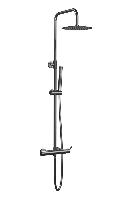 AQG Urban Flow, душевая колонна регулируемая по высоте 95-150 см, cо смесителем, цвет оружейная сталь (PVD)