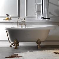 KERASAN Retro Ванна акриловая 170х77см, цвет белый, ножки, сифон и слив-перелив в комплекте, цвет бронза