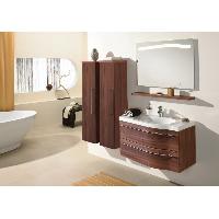 Puris Swing 90 см левый: тумба (2 ящика) и белая раковина из мин литья, цвет мебели черный структурный