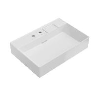 Kerama Marazzi Раковина LOGICA мебельная\подвесная  70*48*14,5см, с 2 отв.под смеситель, с переливом, белая глянцевая