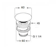 Донный клапан универсальный 1”1/4 с керамической крышкой GSG Ceramic Design PILTONUNIAR027, Denim Matt 