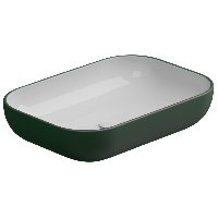 Раковина накладная биколор 60x42 см GSG Ceramic Design Easy EALAVRE60BI000/036, Smeraldo Matt