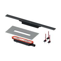 TECE Профиль для душа TECEdrainprofile, 1000 мм, с комплектом для монтажа, PVD Brushed stainless steel, black / сатин, черный