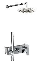 AQG Beta, душевой комплект ER241 на 2-3 потребителя, с настенным кронштейном, цвет хром