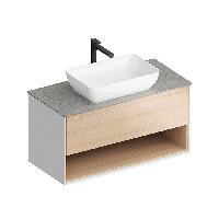 Kerama Marazzi Тумба PLAZA Modern подвесная 100 дуб виченце 1 ящик + полка