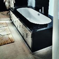 VITAGE milldue edition Ritz Основание для отдельностоящей ванны 2090х1000х615 мм., цоколь сталь, рама глянцевый лак Nero, отделка стекло Сanneté