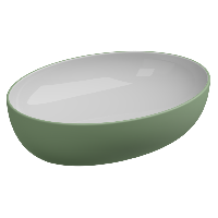 Раковина накладная биколор 55x42 см GSG Ceramic Design Easy EALAVOV55BI000/031, White/Salvia Matt