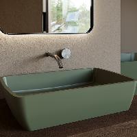 Salini GLORIA 11 Раковина накладная 650х400х145мм, без отв. под смес, без перелива, мат-л: S-Stone, матовый RAL6003