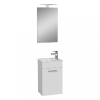 Mia комплект мебели, 40 см, с дверцами,  (тумба, раковина, зеркало), цвет белый глянец