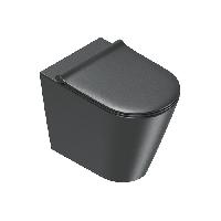 Catalano ZERO Унитаз напольный 55x35, безободковый, универс.слив, смыв Tornado, покрытие Twinglaze+, без крепежа, цвет черный матовый