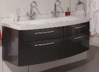 Puris Classic line, тумба двойная под раковину 1400 мм, цвет белый высокоглянцевый