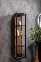 Пенал LOFT высокий dark wood, полки стекло