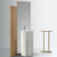 NOORTH milldue edition Azuma Раковина AZUMA 88 Ø44.6xh88см напольная, слив в пол, с 1отв., c д/клап., Cristalplant, цвет: bianco opaco-J10