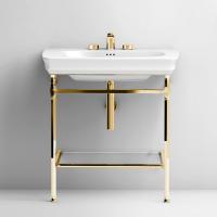 Artceram CIVITAS Структура металлическая Quadra  для раковины 68 см, полка стекло, цвет золото