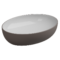 Раковина накладная биколор 55x42 см GSG Ceramic Design Easy EALAVOV55BI000/029, White/Tortora Matt