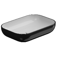 Раковина накладная биколор 60x42 см GSG Ceramic Design Easy EALAVRE60BI000/002, White/Black Shiny