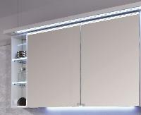 Puris Crescendo, зеркальный шкаф (2 двери) c LED подсветкой 900 мм левый, цвет дуб светлый