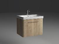 IBX ROUND, тумба под раковину 60 см, 1 ящик с ручкой хром, цвет табачный