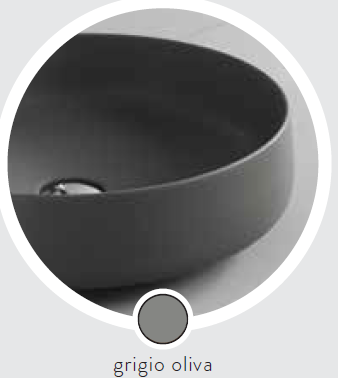 ArtCeram COGNAC Раковина накладная , 55х35 см, без отв под смеситель, без слив-перелива, цвет grigio oliva (НЕ произв!) 