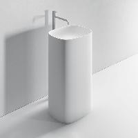 NOORTH milldue edition TUBE Раковина 48х38xh87 напольная из Cristalplant ,слив в стену, без отв. для смес, без перелива, цвет: белый матовый