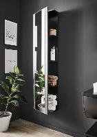 Puris Rounds, высокий шкаф (1 зеркальная дверь) 400 мм левый, цвет белый матовый