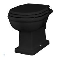 Artceram HERMITAGE Унитаз приставной, выпуск в стену, черный, 36*55см (крепеж в комплекте, хром)