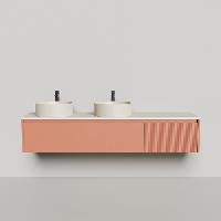 SALINI Domino Тумба со стол-цей без раковины2000х500х400 из S-Stone в сборе; крепеж; металл/ сифон; фасад Ral3012, столеш. Ral9001