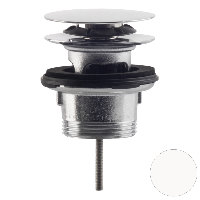 Донный клапан с переливом для ванны click-clack 1”1/2 OMP Tea Clicker 8334.060.6.XD, белый матовый