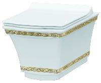 Подвесной Унитаз с узором Hermitage GOLD