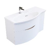 Kerama Marazzi Раковина RIVA мебельная левая с крепежом 100,7*48*15см, с 1 отв. под смеситель, с переливом, цвет белый глянцевый