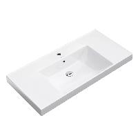 Kerama Marazzi Раковина CUBO подвесная\мебельная 101*48,5*18см,  с 1 отв.под смеситель, с переливом, белая глянцевая