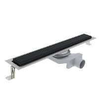 Plumberia Selection Трап душевой PS IN-TILE 6x80 2устор. накладка из нерж.стали, комбинир.затвор с горизонт. Выпуском Ду 50мм,40л/мин, черн.матов.