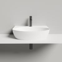 Salini ALDA WALL 02  Раковина 580х450х150 мм, с 1 отв под смеситель, без донного клап, сифон,  слив-пер, мат-л: S-Stone, матовый, белый