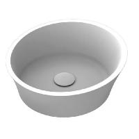 MOMA EVOQUE Раковина Ø400 мм., для установки на столешницу, с донным клапаном, цвет белый матовый