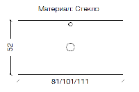 Столешница стекло 100см прямая СЕРЕБРО